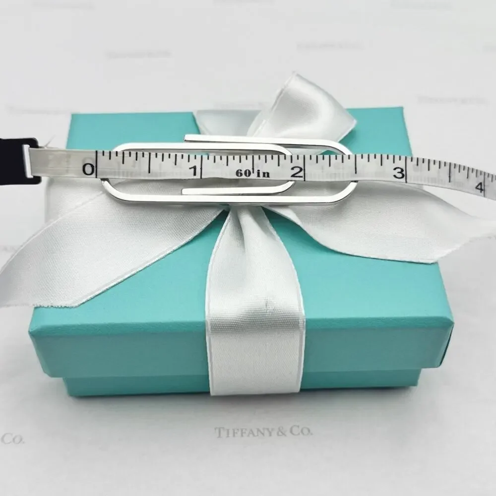 Tiffany & Co. Paperclip Money Clip Sterling Silver 925 2.5” Paper Clip Gift Box